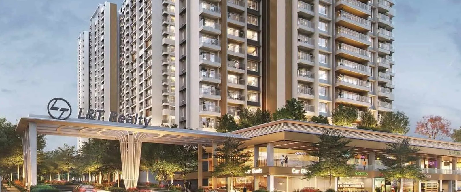 Jogging track and landscaped greenery at L&T Green Reserve Sector 128 Noida – Book Your Keys luxury project